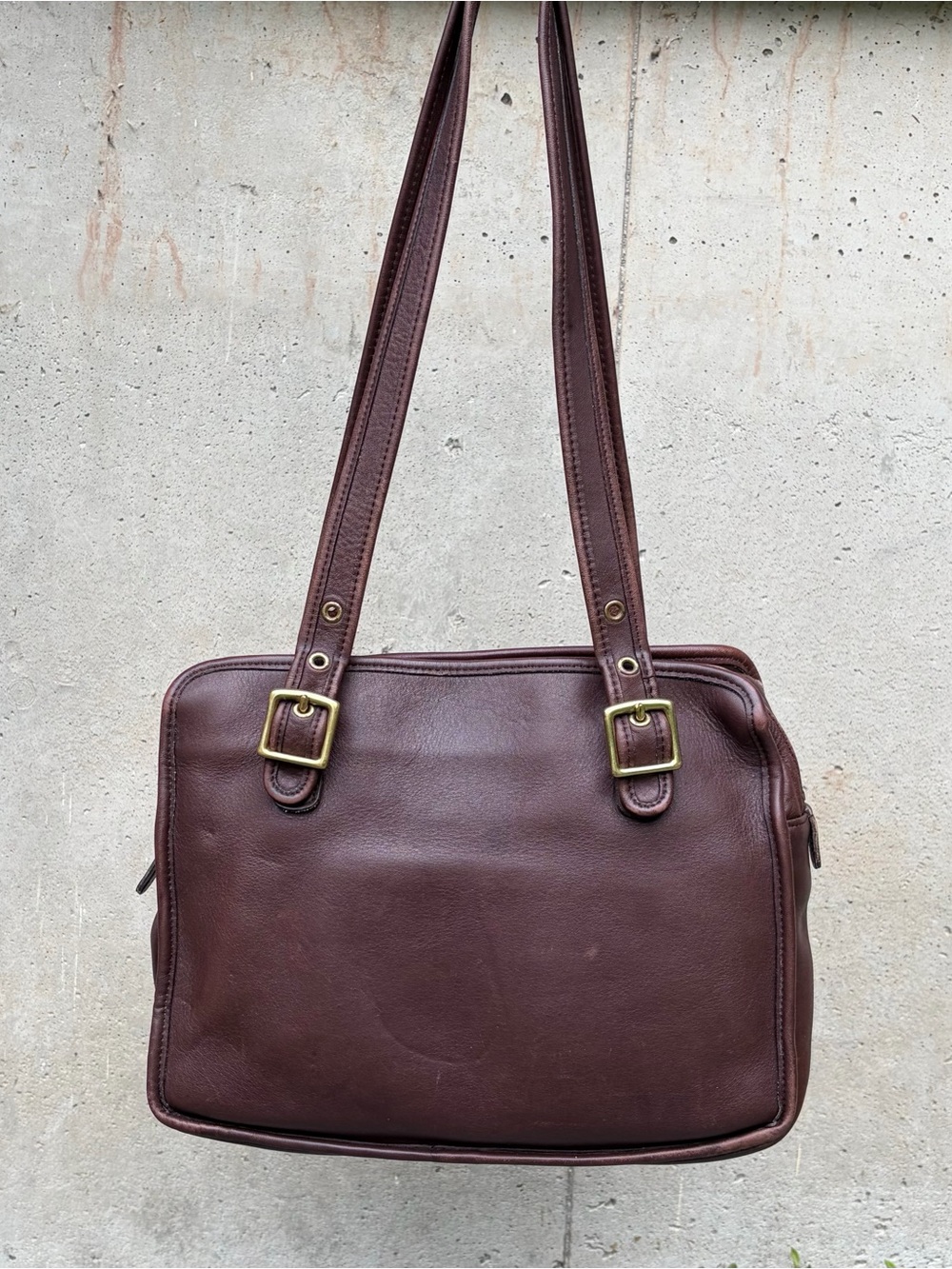 COACH Legacy Compartment Tote #9163 Mahogany Leather Vintage Y2K Shoulder Bag